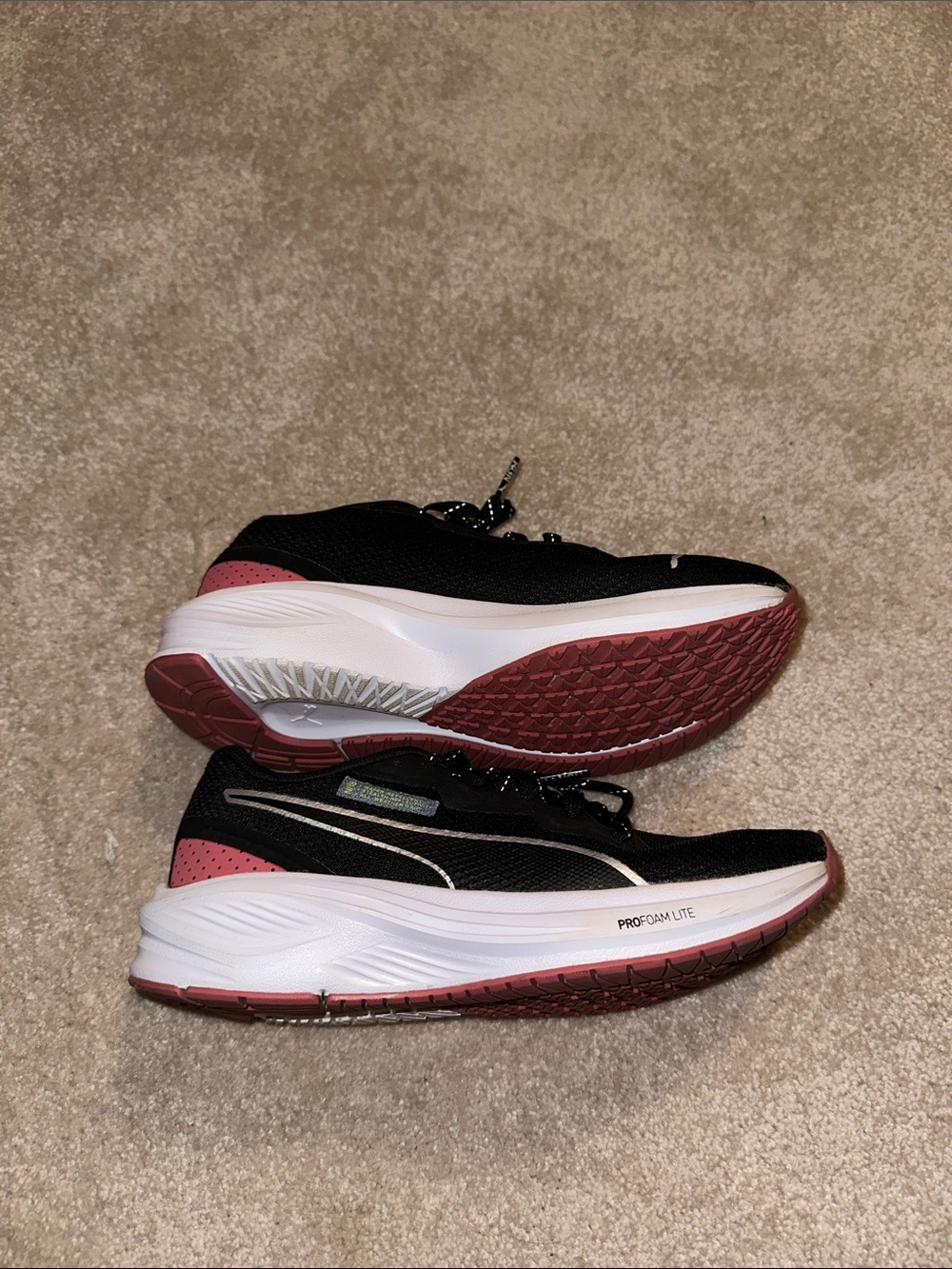Puma Black & Pink Profoam Lite  Low-Profile Running Shoes